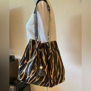 Roberta Gandolfi  Genuine Zebra leather shoulder Italian bag .